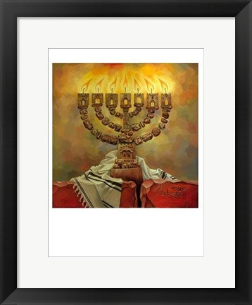 Framed Art Menorah by Deborah Kotovsky | 17 x 12