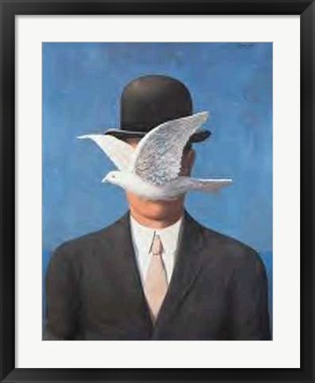 Framed Art The Man with the Bowler Hat by Rene Magritte | 27 ½ x 19 ¾