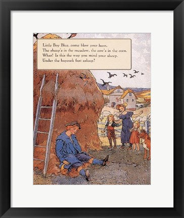 Framed Art Little Boy Blue by Mother Goose Collection | 16 ¾ x 13