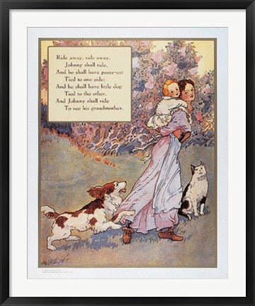 Framed Art Johnny Shall Ride by Mother Goose Collection | 33 1/2 x 27