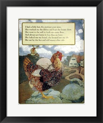 Framed Art Prettiest Hen by Mother Goose Collection | 17 x 13