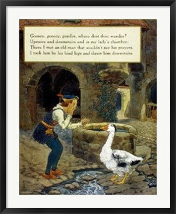 Framed Art Goosey, Goosey Gander by Mother Goose Collection | 38 x 26 1/4 Art ...
