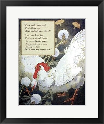Framed Art Hen, Hen, Hen by Mother Goose Collection | 19 1/4 x 13 1/4