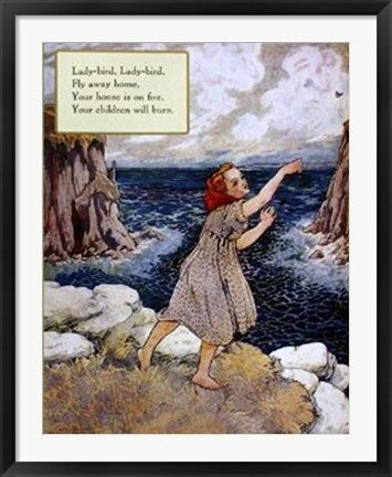 Framed Art Lady Bird by Mother Goose Collection | 38 x 26 1/4
