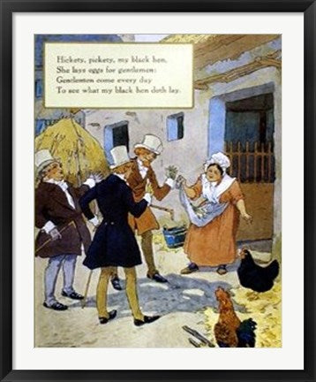 Framed Art My Black Hen by Mother Goose Collection | 38 x 26 1/4