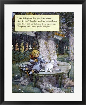 Framed Art Mistress Pussy by Mother Goose Collection | 26 1/2 x 18 3/4