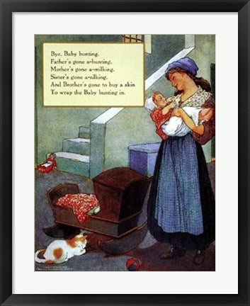 Framed Art Baby Bunting by Mother Goose Collection | 26 1/2 x 18 3/4