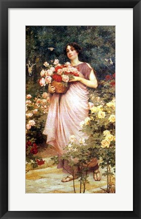 Framed Art In a Garden of Roses by Richard Willes Maddox | 24 x 13