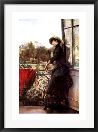 Framed Art On the Terrace by Julius Stewart | 28 x 18