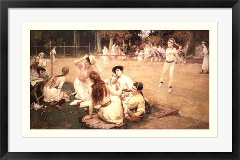 Framed Art Lawn Tennis Club by Frederick Arthur Bridgman | 16 x 28