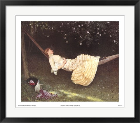 Framed Art The Hammock by Edward Killingworth Johnson | 18 x 22 1/2