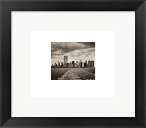 Framed Art Manhattan Skyline by Walter Gritsik | 7 3/4 x 9 3/4