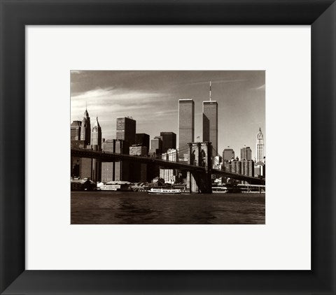 Framed Art Over the Brooklyn Bridge by Walter Gritsik | 7 3/4 x 9 3/4