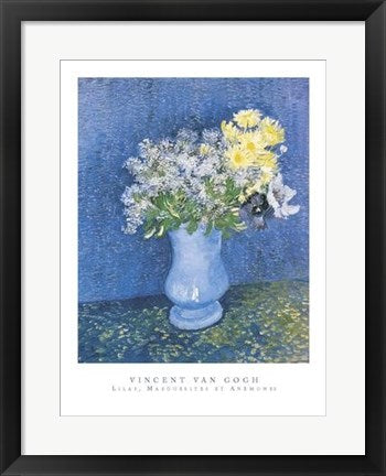 Framed Art Lilas, Marueritas et Anemones by Vincent van Gogh | 19 3/4 x 15 3/4...
