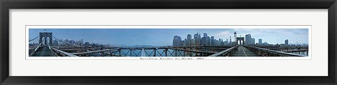 Framed Art Brooklyn Bridge by Night, NYC by Pierre Hebert | 5 1/8 x 39 3/4 Art...