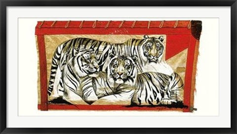 Framed Art Tiger Trio by Rolf Knie | 19 3/4 x 39 1/2
