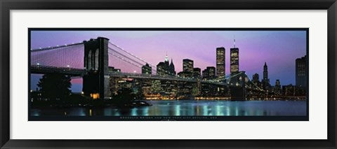 Framed Art Brooklyn Bridge and New York City Skyline by Richard Sisk