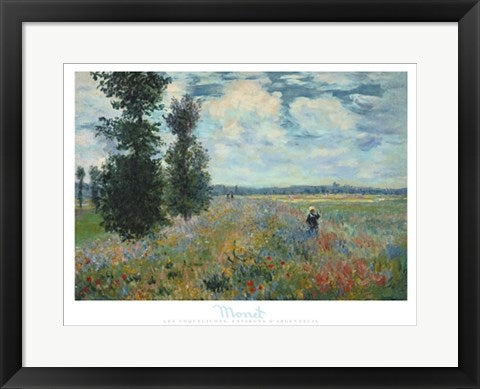 Framed Art Les Coquelicots, Environs d'Argenteuil by Claude Monet