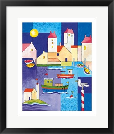 Framed Art Harbour Scene II by Detlev Stein | 19 3/4 x 15 3/4