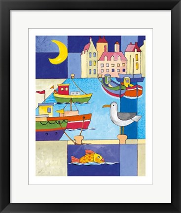 Framed Art Harbour Scene III by Detlev Stein | 19 3/4 x 15 3/4