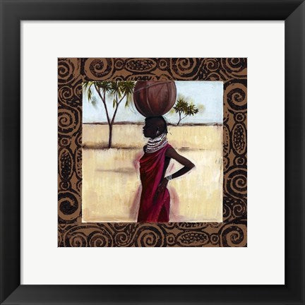 Framed Art Water Carrier by Emilie Gerard | 11 3/4 x 11 3/4