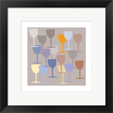 Framed Art Seventeen Glasses II by Hazel Springfield | 11 3/4 x 11 3/4