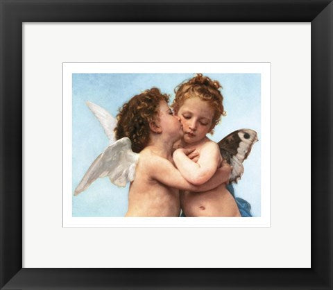 Framed Art Le Premier Baiser by William-Adolphe Bouguereau | 9 1/2 x 11 3/4 Ar...