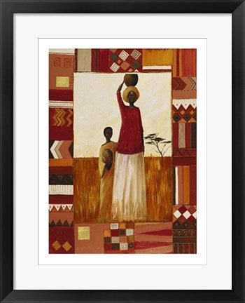 Framed Art Kasama Water Carrier by Emilie Gerard | 19 3/4 x 15 3/4