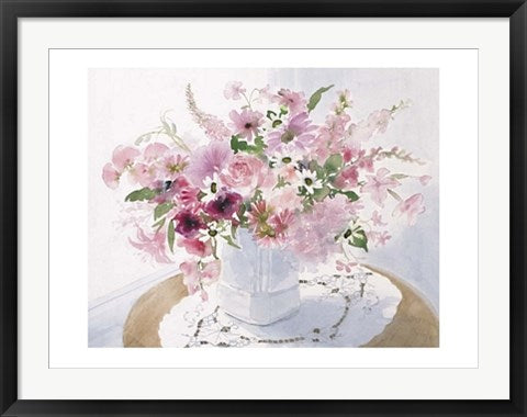 Framed Art Pink Floral Spray by Celia Russell | 23 1/2 x 31 1/2