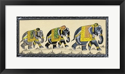 Framed Art Elephants I by Ravi | 9 x 19 3/4