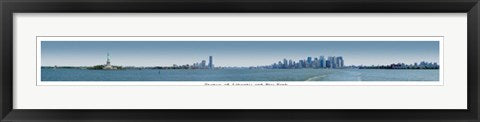 Framed Art Statue of Liberty and New York by Pierre Hebert | 5 1/8 x 39 3/4 Ar...