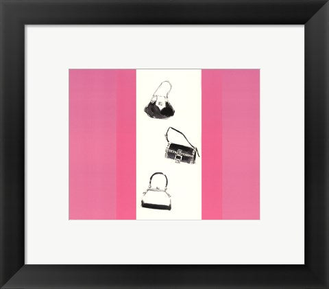 Framed Art Trois Sacs a Main avec Rouge 8 x 10