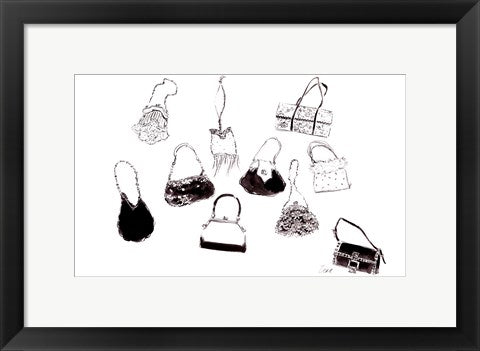 Framed Art Ten Handbags by Tina Amico | 10 x 16