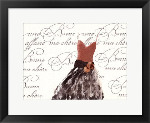 Framed Art Robe de Soiree sur le Blanc 12 x 16