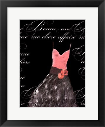 Framed Art Robe de Soiree Rose avec le Corsage 16 x 12