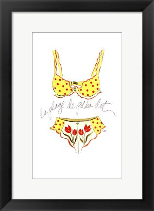 Framed Art La Plage de Polka Dot by Tina Amico | 16 x 10