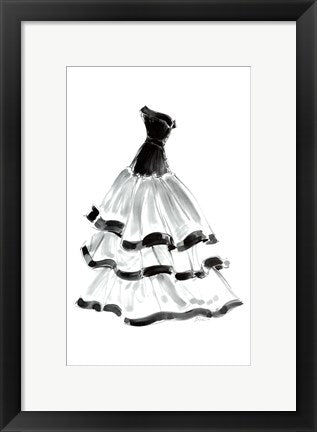Framed Art Evening Gown with Ruffles by Tina Amico | 16 x 10