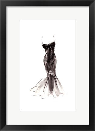 Framed Art Black Dress with Flair by Tina Amico | 16 x 10