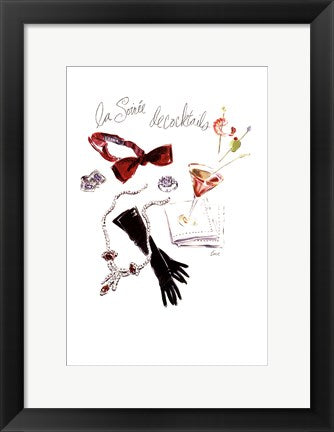 Framed Art La Soirée de Cocktails by Tina Amico | 16 x 11