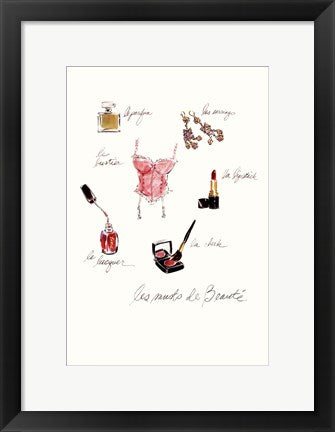Framed Art Les Musts de Beauté by Tina Amico | 16 x 11