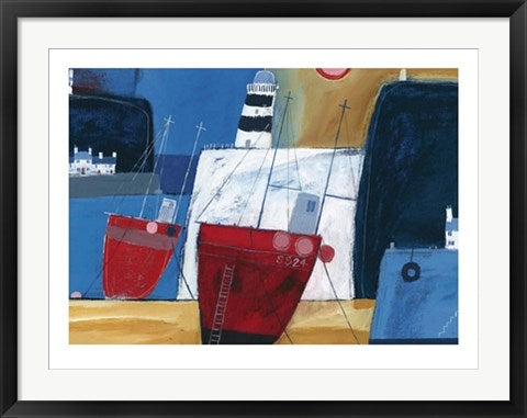 Framed Art Two Red Boats by Dave Jaundrell | 23 1/2 x 31 1/2