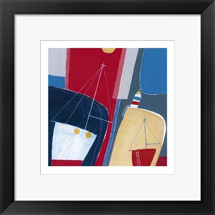Framed Art One Red Boat by Dave Jaundrell | 11 3/4 x 11 3/4