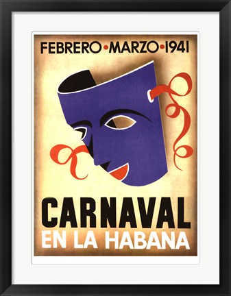 Framed Art Carnaval, Habana, 1941 25 3/4 x 18 3/4