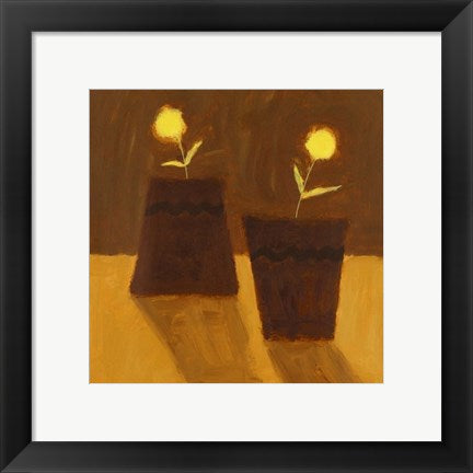 Framed Art Two Yellow Flowers III by Jamie Oliver | 11 3/4 x 11 3/4