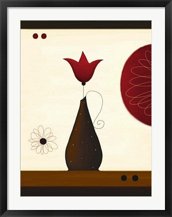 Framed Art A Single Red Tulip by Jo Parry | 31 1/2 x 23 1/2