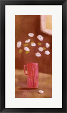 Framed Art Vase of White Flowers by Martin Irish | 19 3/4 x 9