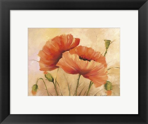Framed Art Mohnblumen by Olga Kaesling | 9 1/2 x 11 3/4