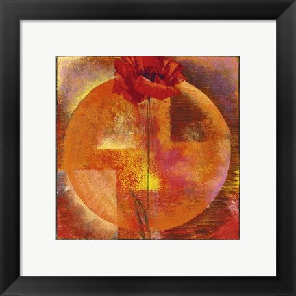 Framed Art Red Poppy by Yvonne Dulac | 11 3/4 x 11 3/4