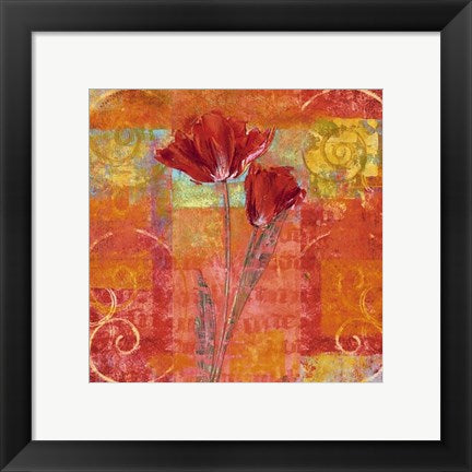 Framed Art Red Tulips II by Yvonne Dulac | 11 3/4 x 11 3/4