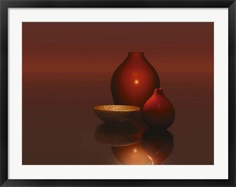 Framed Art Red Vases with Bowl by Trevor Scobie | 23 1/2 x 31 1/2